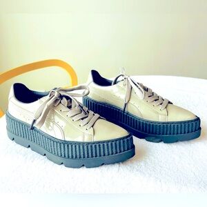 Savage X Fenty Cream and Black Platform Shoes